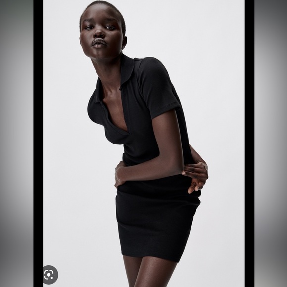 NWT- Zara Ribbed Polo Dress - Picture 2 of 7